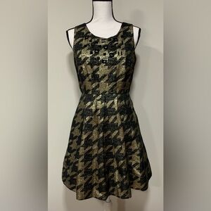 Miss Sixty M60 Gold Metallic Black Dress Embellished Womens 6 Vintage Sleeveless